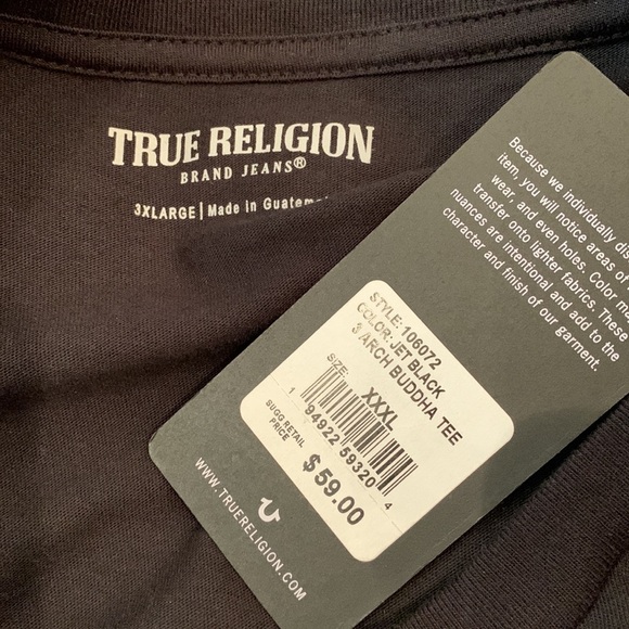 True Religion 3 Arch Buddha Tee NWT - Picture 7 of 7